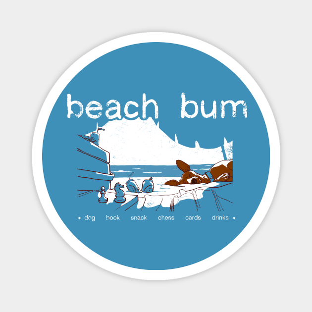 Our beach bum list: snack, drink, chess, cards, and a dog Magnet by croquis design